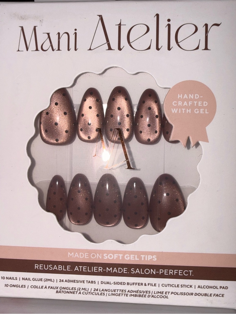 Mani Atelier handcrafted soft gel tips press on nails